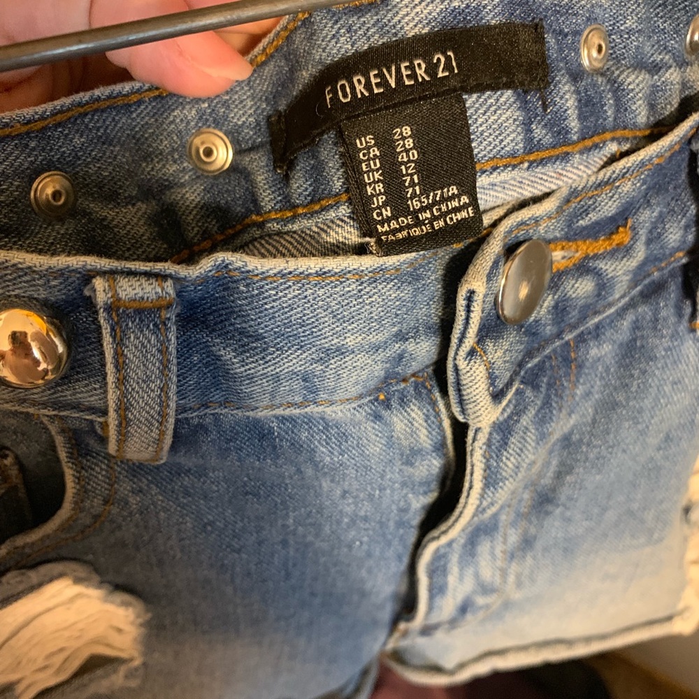 High waisted jean shorts